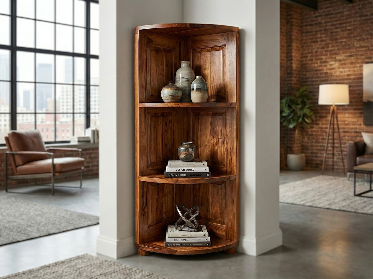 Corner cabinet with antique doors