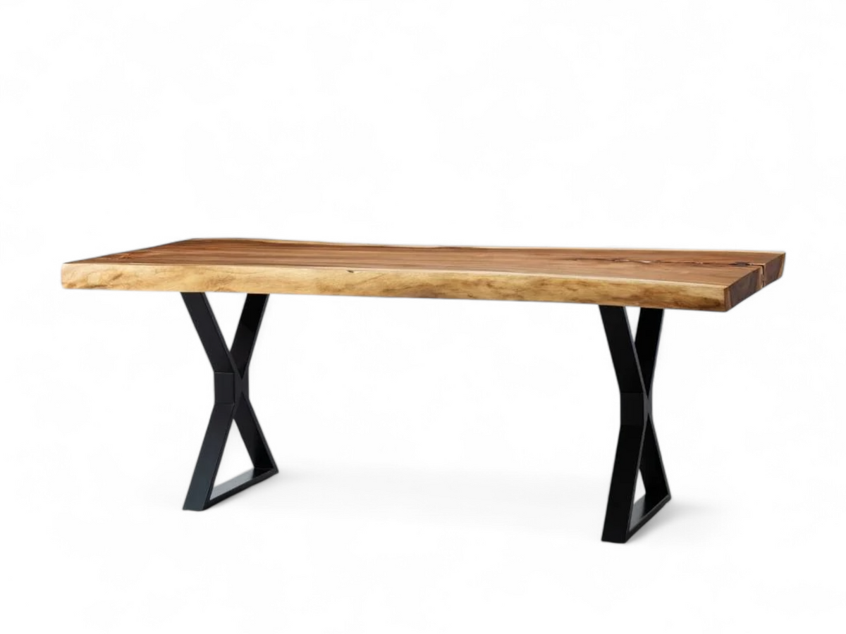 Table à diner live edge en bois de Suar massif