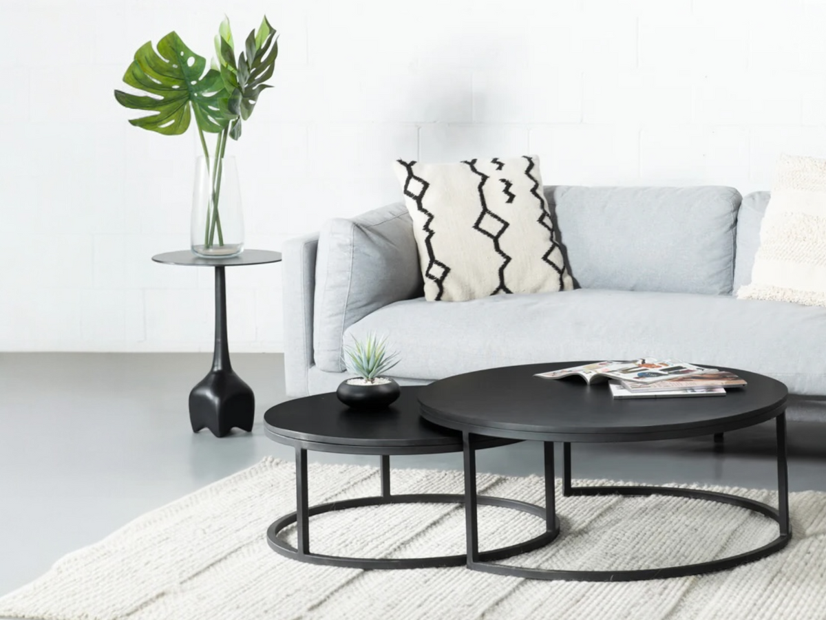 Set of two acacia coffee tables