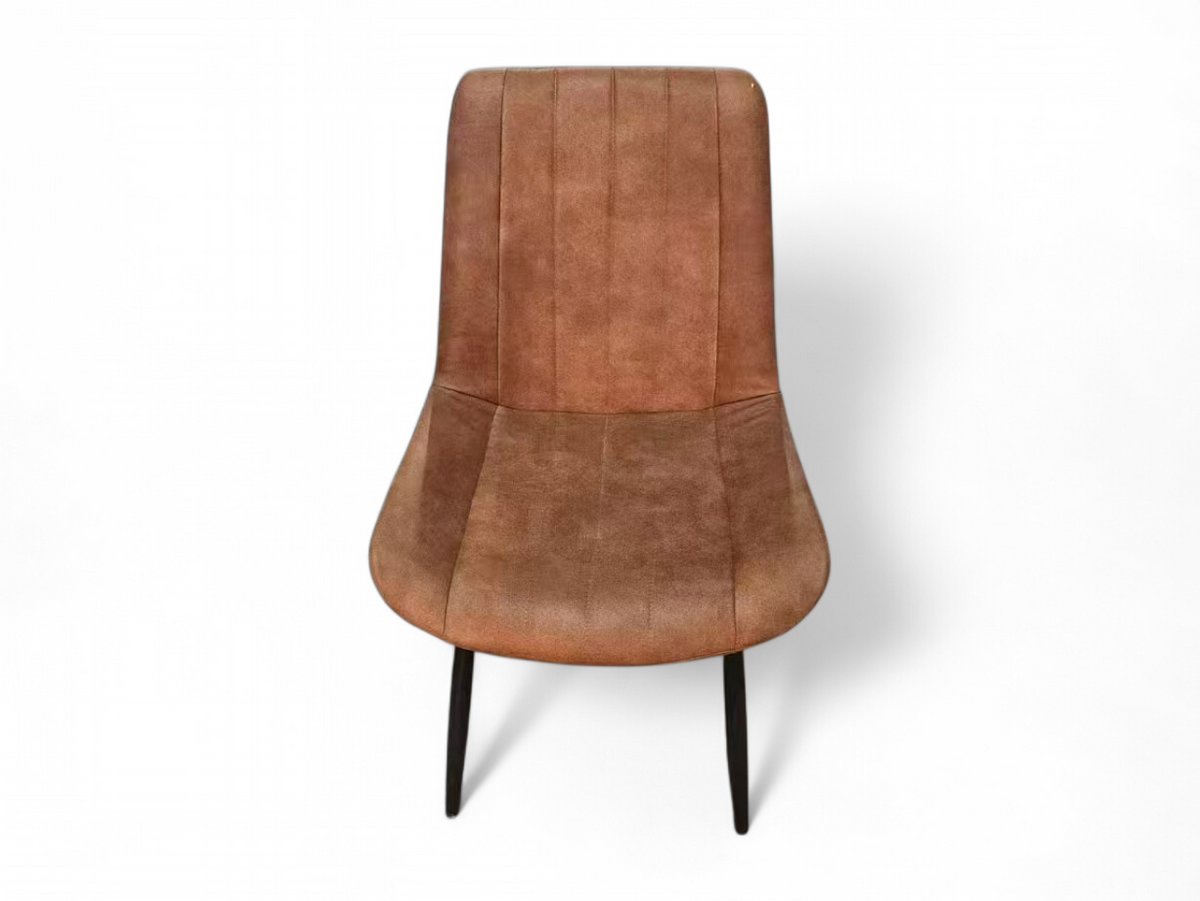 Chaise en tissu brun