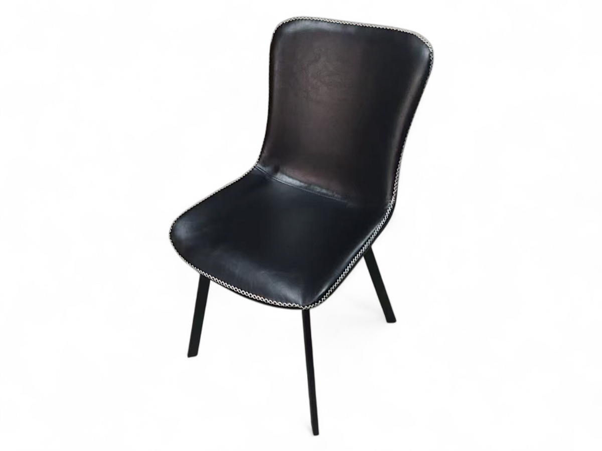 Chair with white stitching
