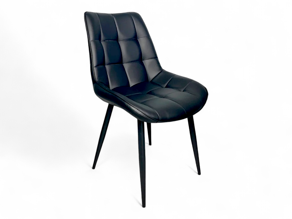 Chaise capitaine "Cuirette noir"