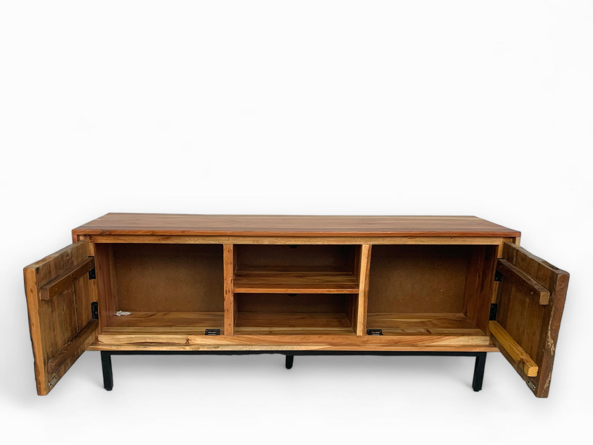 Meuble télé en bois d'acacia rosé