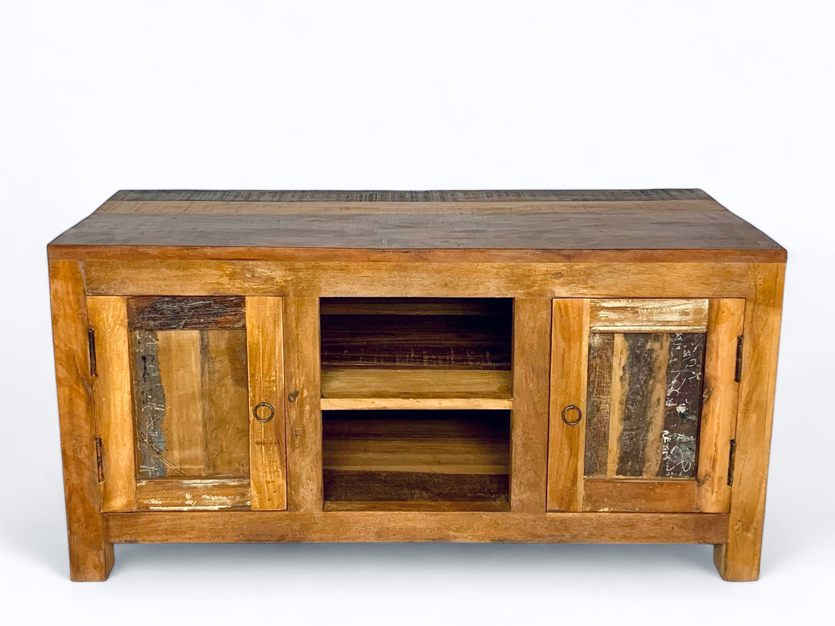 Recycled wood TV cabinet