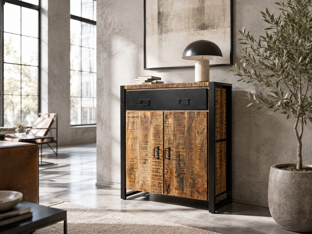 Cabinet Vivana 2 portes en bois de manguier