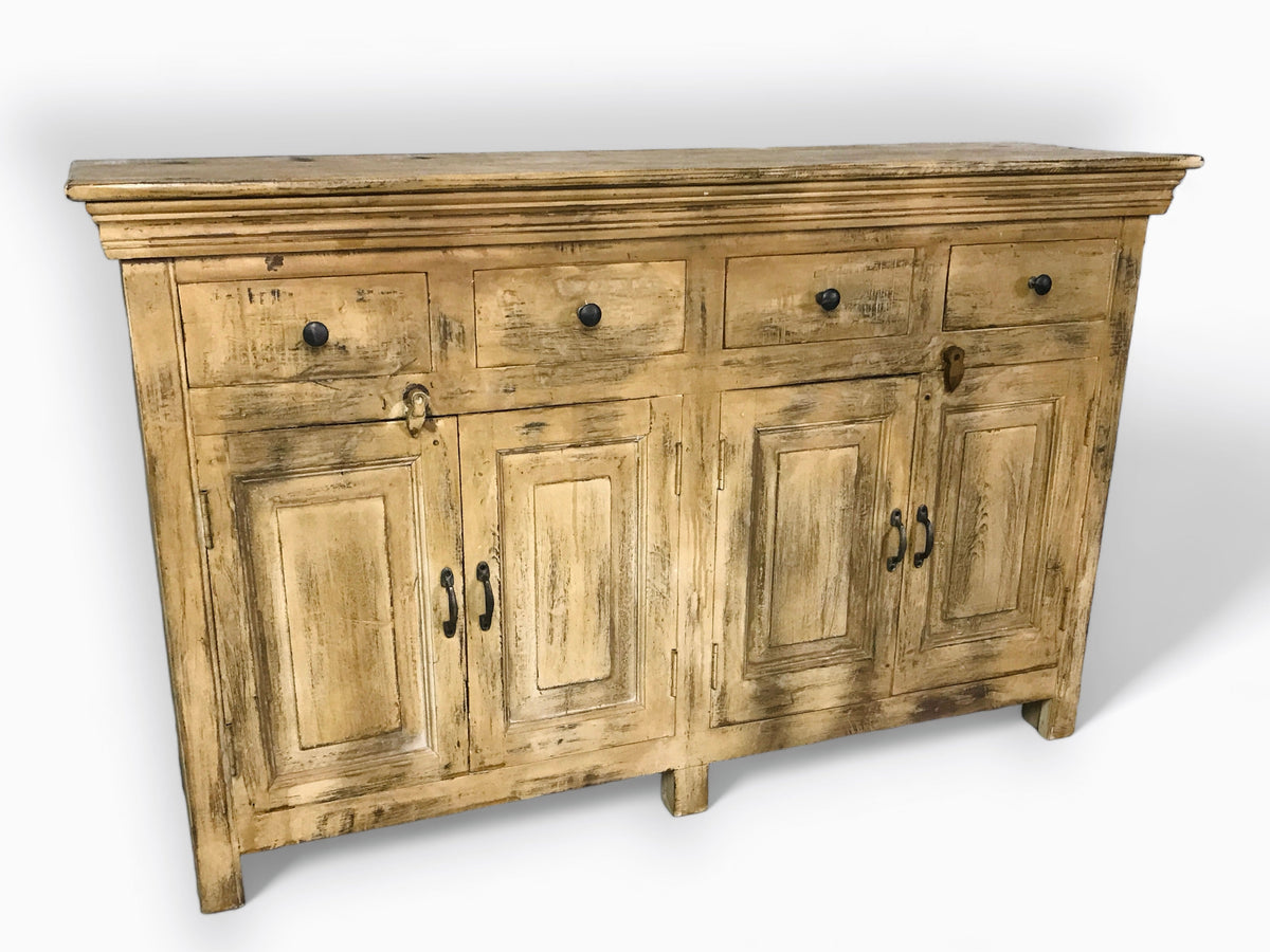 Sideboard with 4 drawers and 4 doors in recycled wood