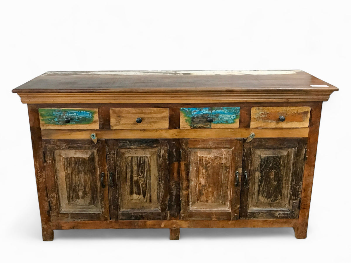 Sideboard with 4 drawers and 4 doors in recycled wood