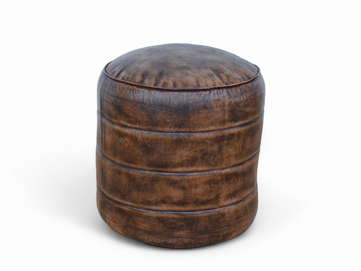 Leather pouf