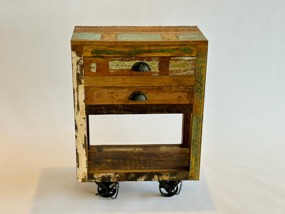 Console with 2 Drawers on Wheels