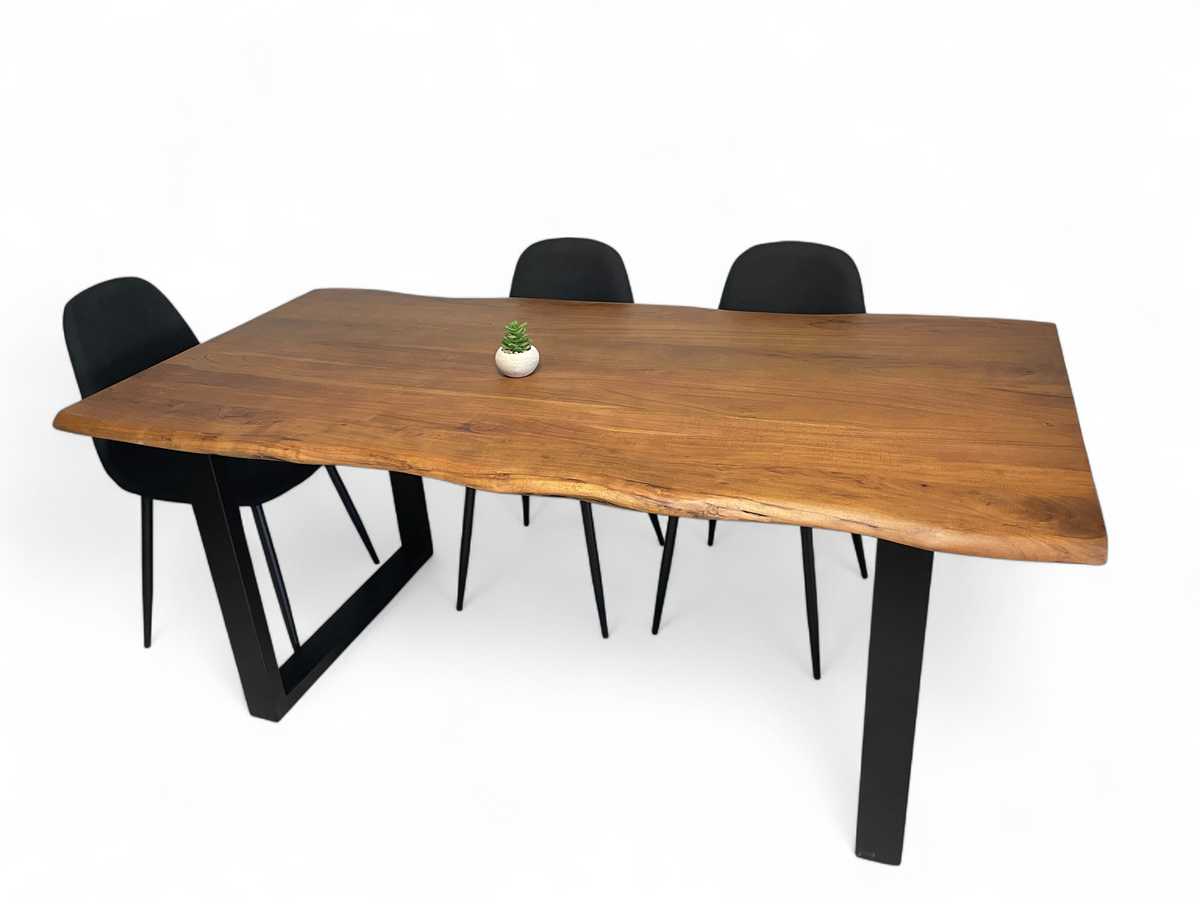 Table a diner Acacia Brun
