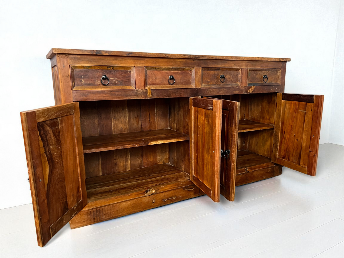 Buffet en Bois Recyclé – 4 Portes, 4 Tiroirs