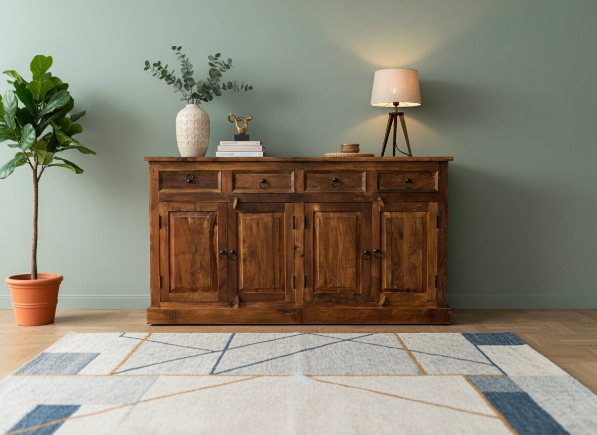 Recycled Wood Buffet – 4 Doors, 4 Drawers