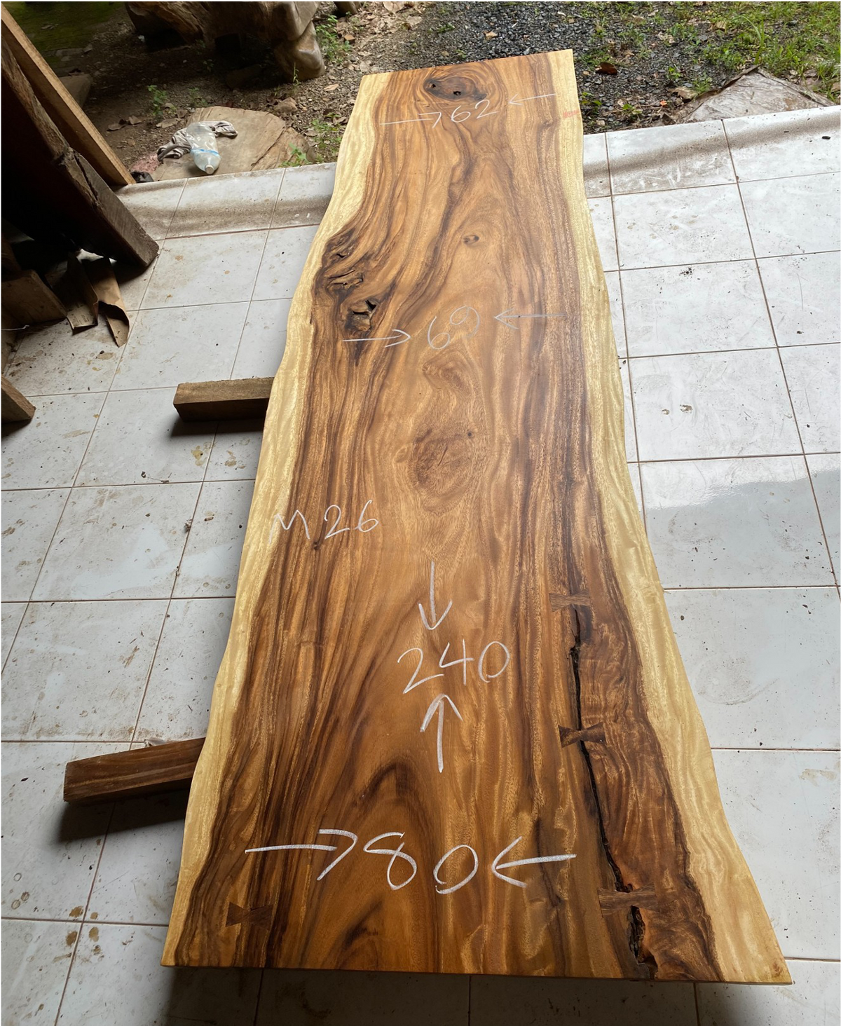 Live Edge Slab by Suar (95")