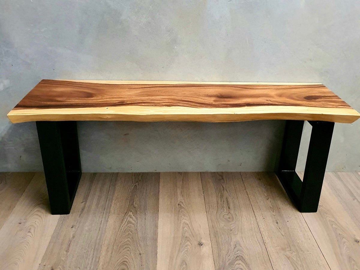 Live edge suar wood bench