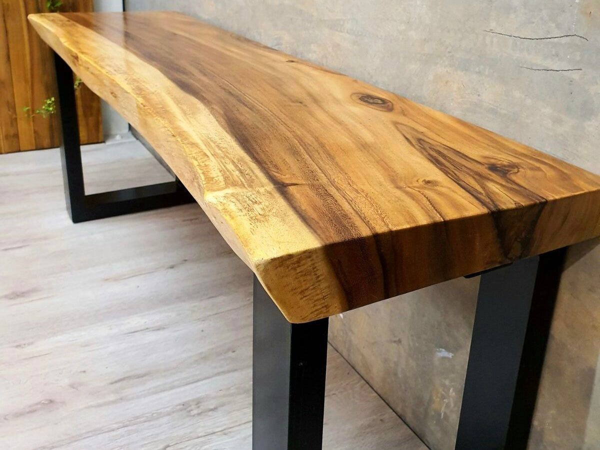 Live edge suar wood bench