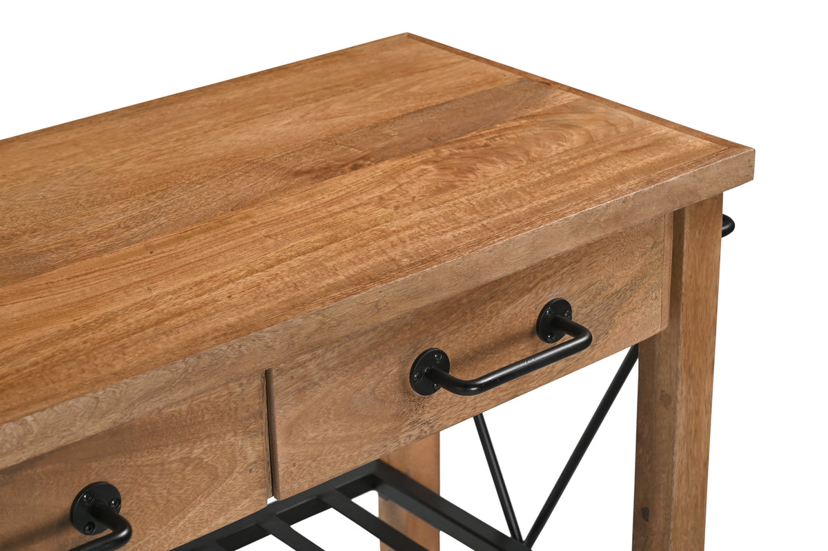 Mango wood trolley