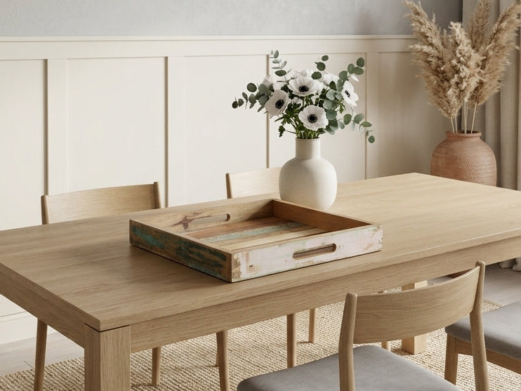 Plateau carré en bois recyclé