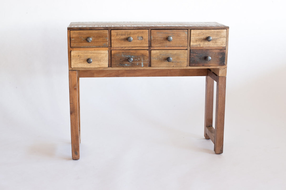 Console Pyaara en bois recyclé — vue de face