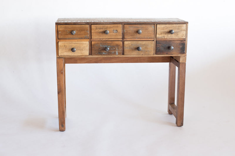 Console Pyaara en bois recyclé — vue de face