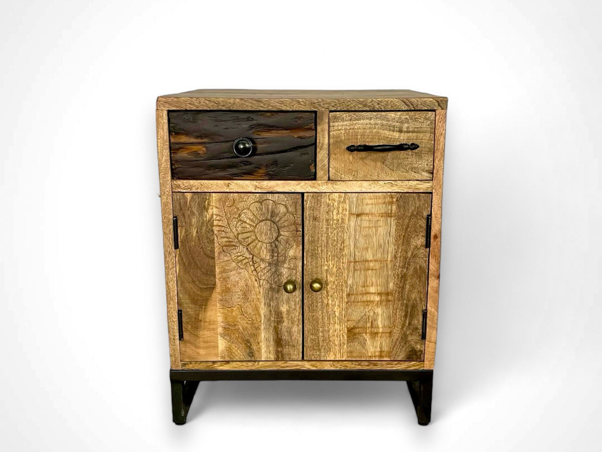 Mango wood bedside table