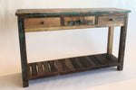 Console 3 drawers in recycled wood