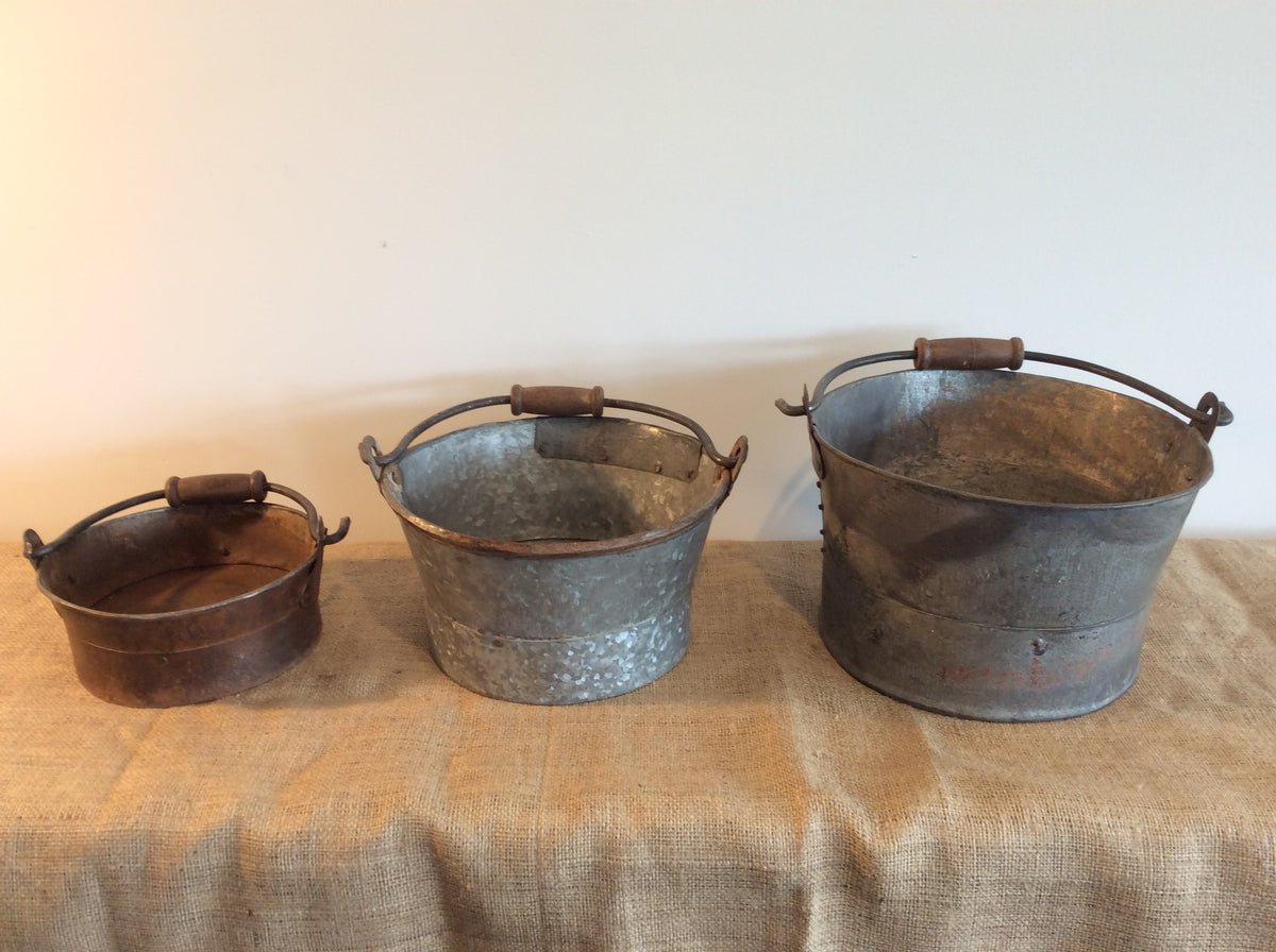 Metal bucket set of 3