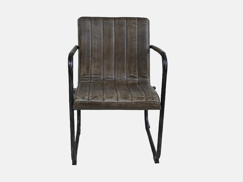 Leather and metal chair