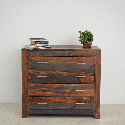 Chest of drawers in rosewood 4 drawers